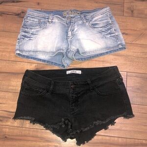Bongo light wash and Hollister black Jean Shorts Size 9
